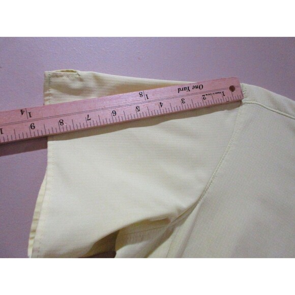 Columbia Omni-Shade PFG Snap Shirt Women M Yellow Short Sleeve Side Pockets Zip - Picture 11 of 14